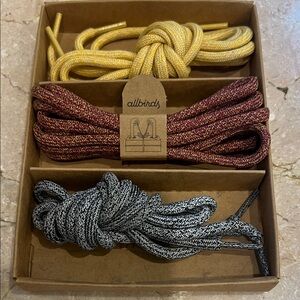 Allbirds laces in 3 colors. New never used with packaging.